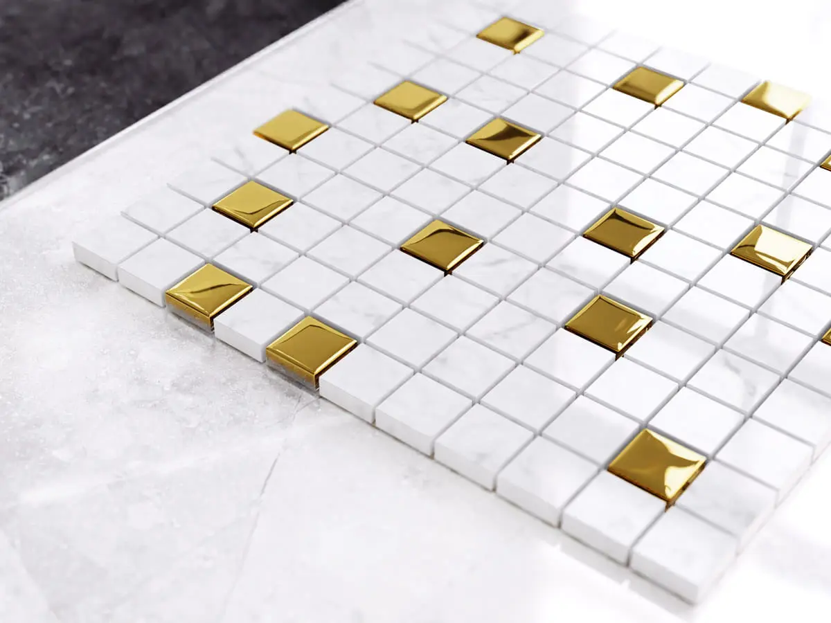 mozaika szklana marmur Golden Marble 30x30cm 8 mm - sklep Szklane Mozaiki