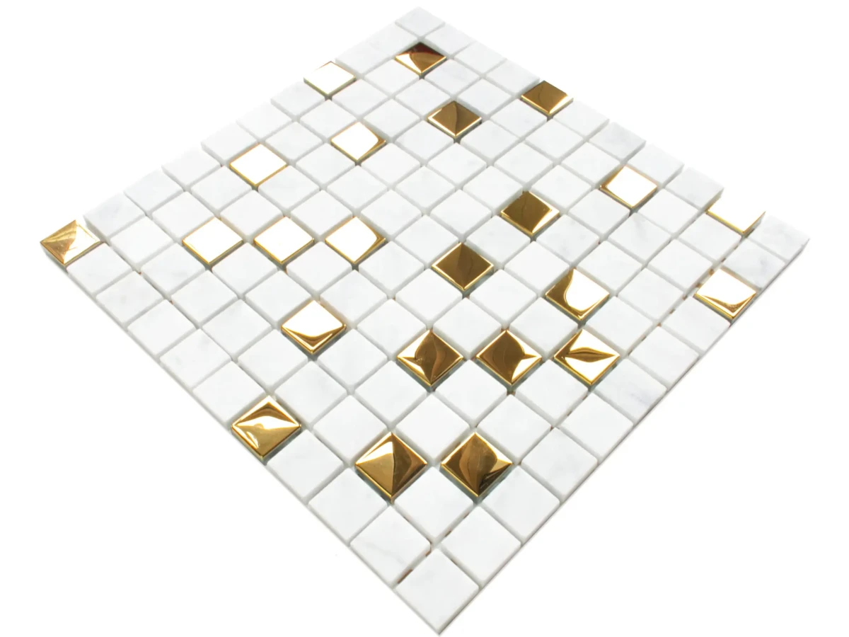 mozaika szklana marmur Golden Marble 30x30cm 8 mm - sklep Szklane Mozaiki