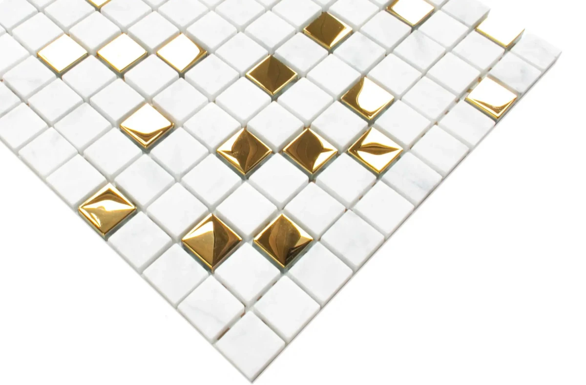 mozaika szklana marmur Golden Marble 30x30cm 8 mm - sklep Szklane Mozaiki