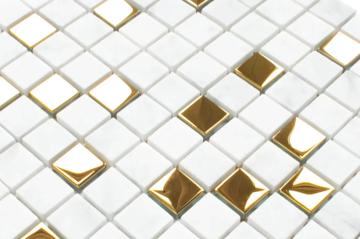 mozaika szklana marmur Golden Marble 30x30cm 8 mm - sklep Szklane Mozaiki