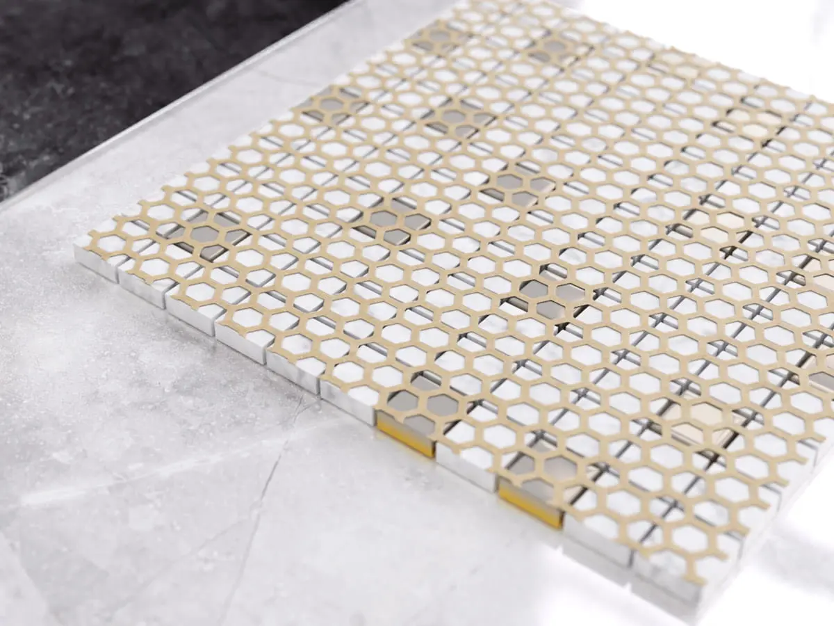 mozaika szklana marmur Golden Marble 30x30cm 8 mm - sklep Szklane Mozaiki