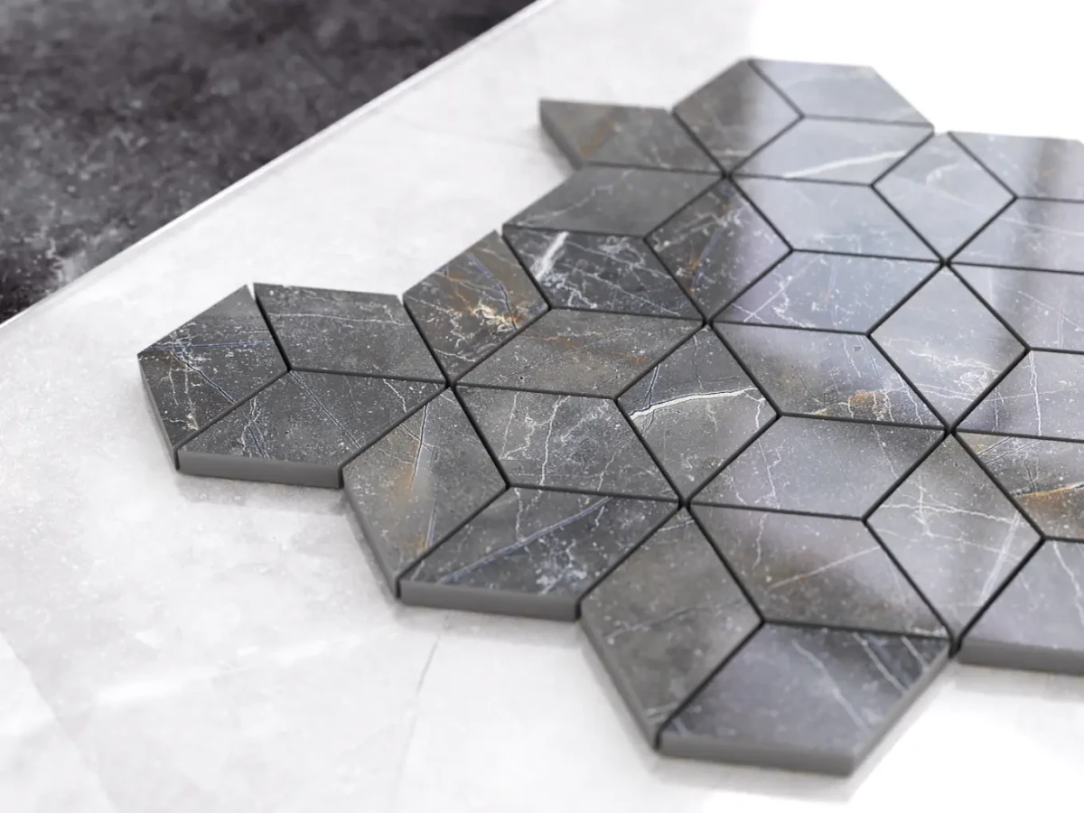 MOZAIKA GRESOWA DIAMOND ROMB SHINESTONE – dekoracyjne do wnętrz – Szklane Mozaiki