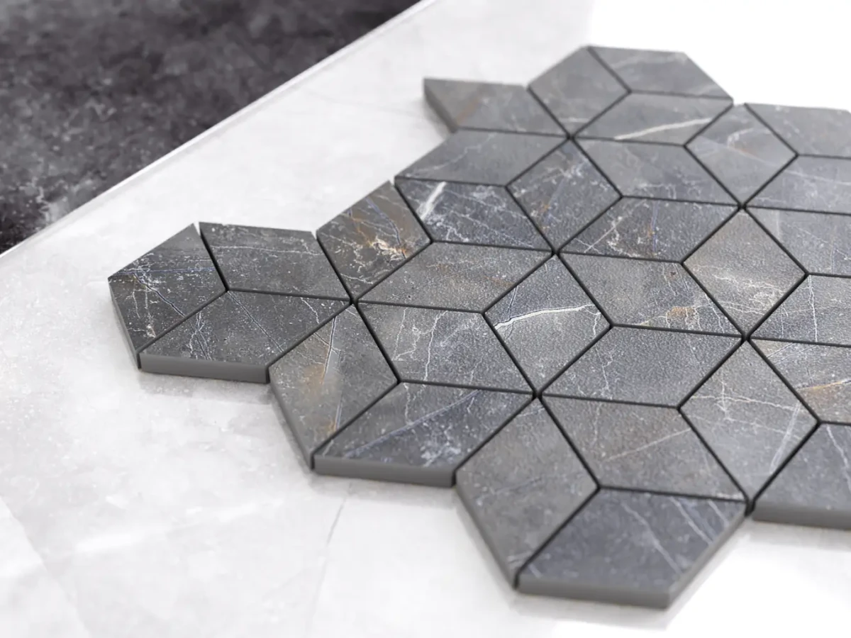 MOZAIKA GRESOWA DIAMOND ROMB SHINESTONE – dekoracyjne do wnętrz – Szklane Mozaiki