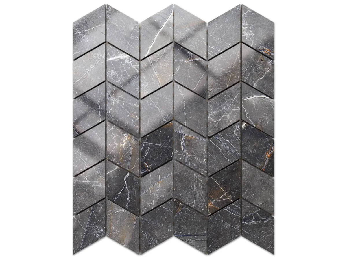 MOZAIKA GRESOWA CHEVRON ROMB SHINESTONE – dekoracyjne do wnętrz – Szklane Mozaiki