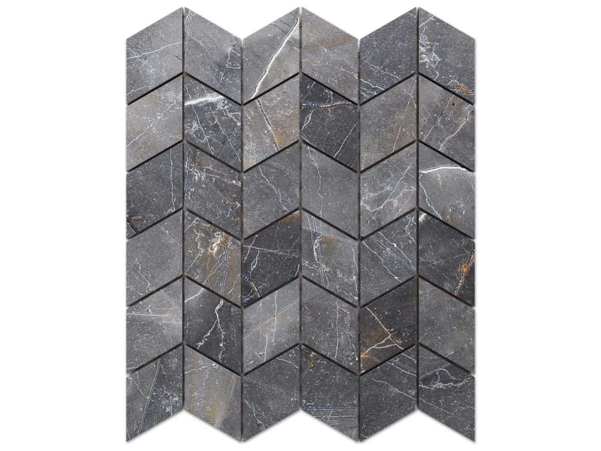 MOZAIKA GRESOWA CHEVRON ROMB SHINESTONE – dekoracyjne do wnętrz – Szklane Mozaiki