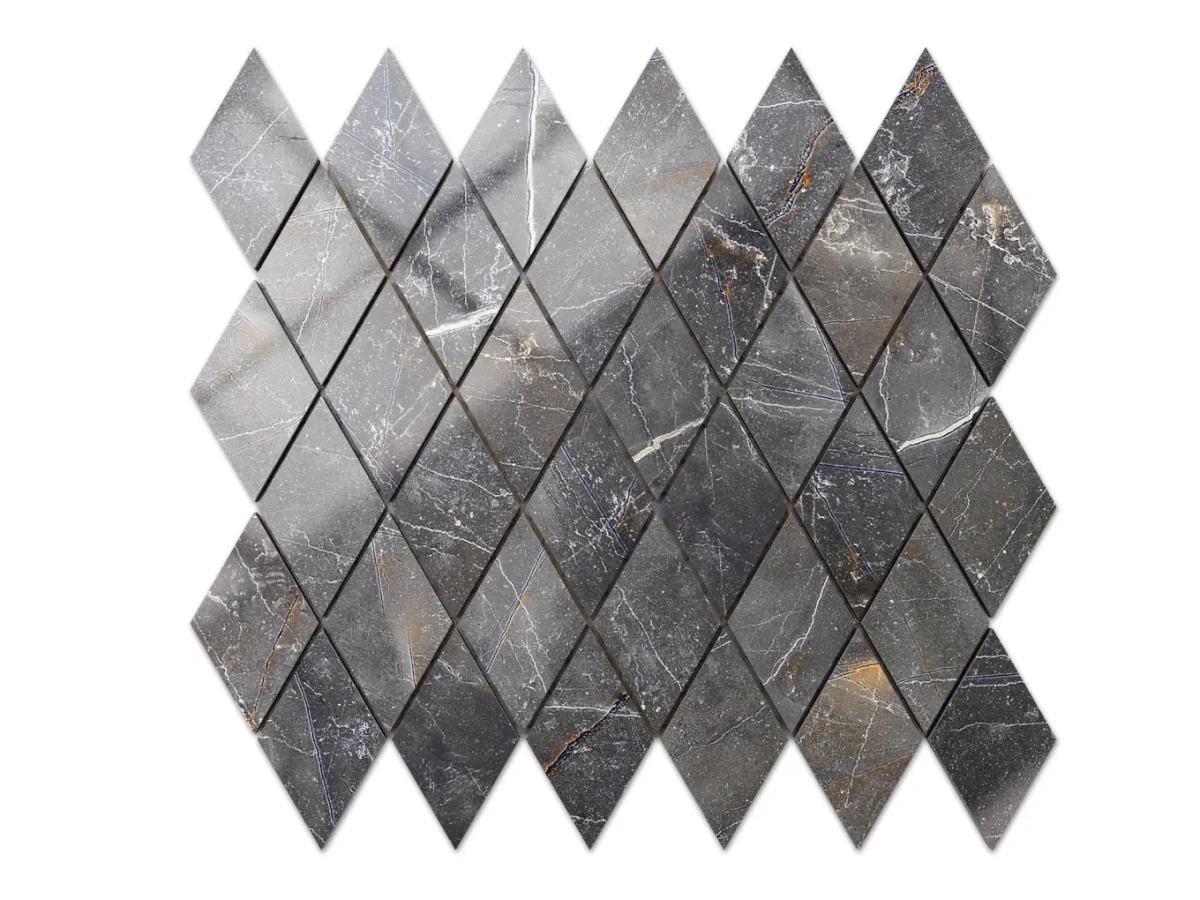 MOZAIKA GRESOWA KARO ROMB SHINESTONE – dekoracyjne do wnętrz – Szklane Mozaiki