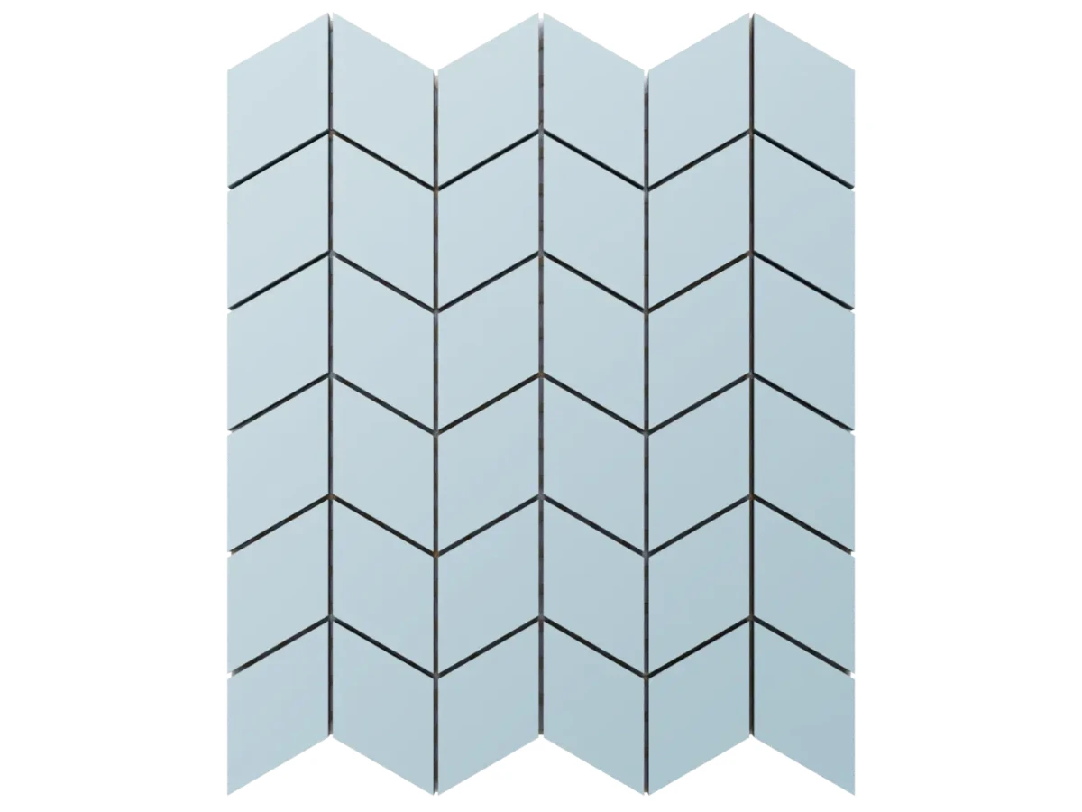 MOZAIKA GRESOWA CHEVRON ROMB CIELO E TERRA BLU – dekoracyjne do wnętrz – Szklane Mozaiki