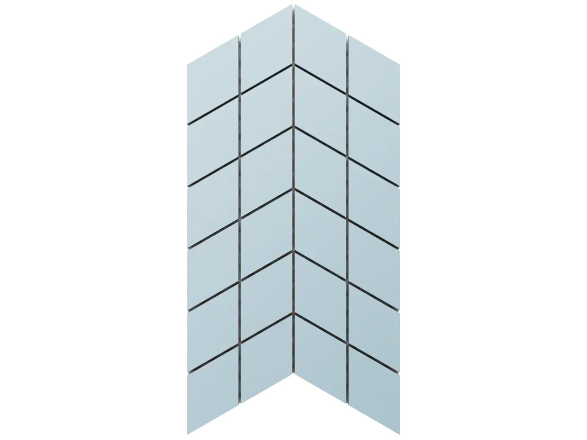 MOZAIKA GRESOWA DOUBLE CHEVRON ROMB CIELO E TERRA BLU – dekoracyjne do wnętrz – Szklane Mozaiki