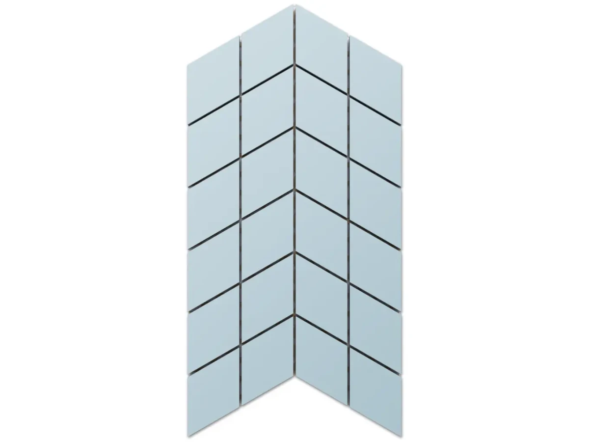 MOZAIKA GRESOWA DOUBLE CHEVRON ROMB CIELO E TERRA BLU – dekoracyjne do wnętrz – Szklane Mozaiki