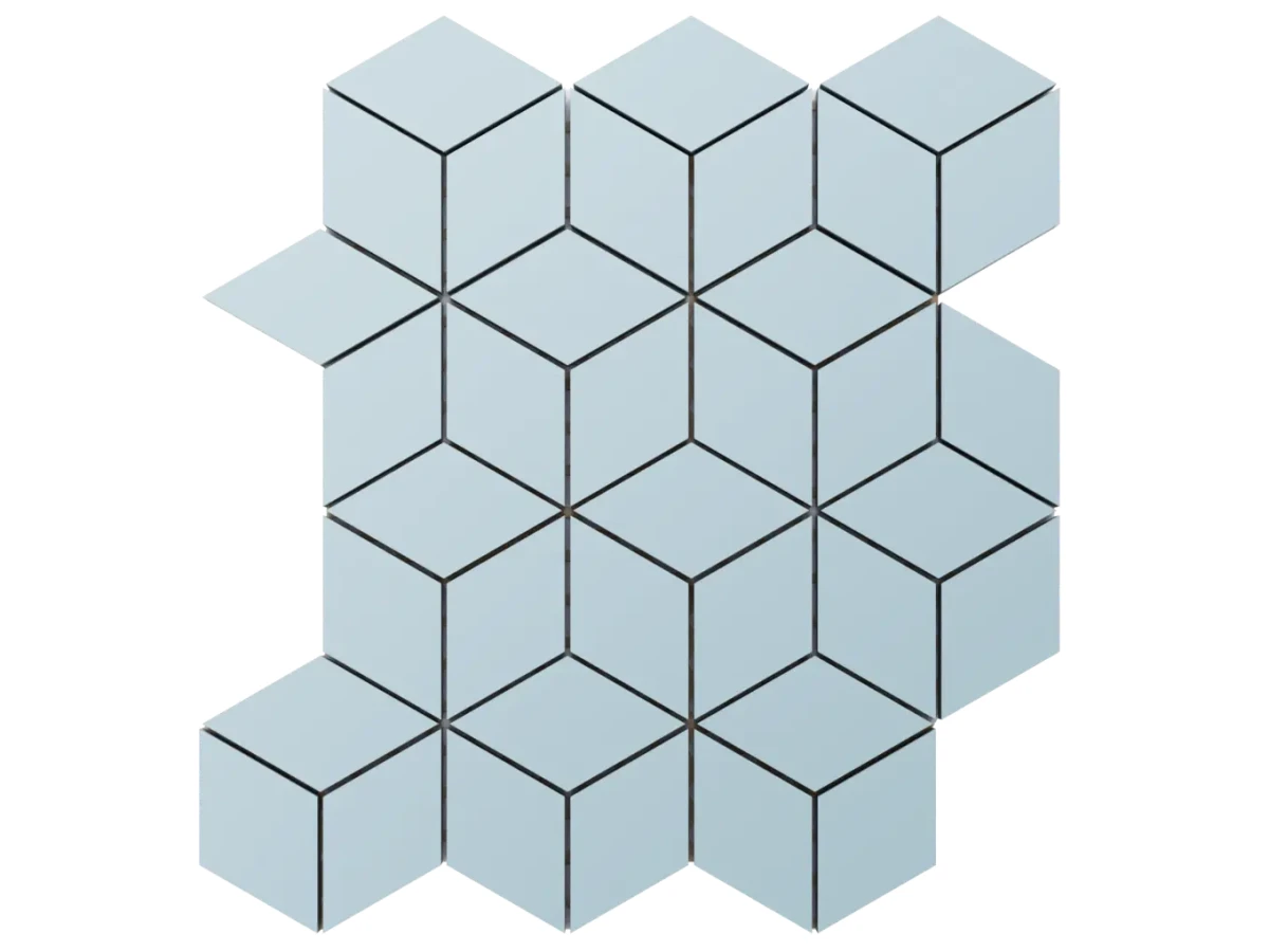 MOZAIKA GRESOWA DIAMOND ROMB CIELO E TERRA BLU – dekoracyjne do wnętrz – Szklane Mozaiki