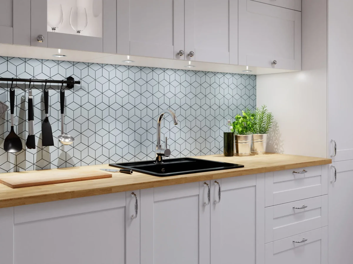 MOZAIKA GRESOWA DIAMOND ROMB CIELO E TERRA BLU – dekoracyjne do wnętrz – Szklane Mozaiki