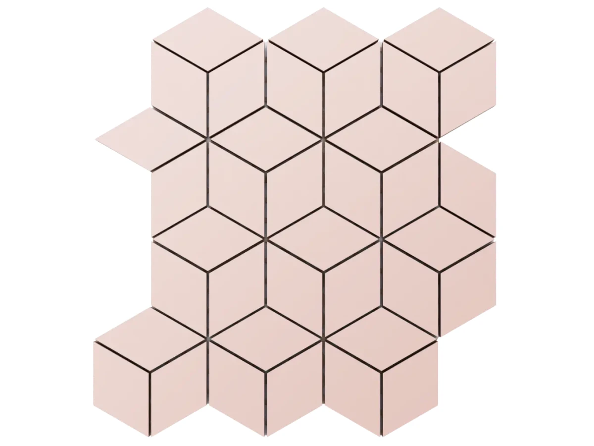 MOZAIKA GRESOWA DIAMOND ROMB RÓŻOWA Cielo E Terra Polvere – dekoracyjne do wnętrz – Szklane Mozaiki