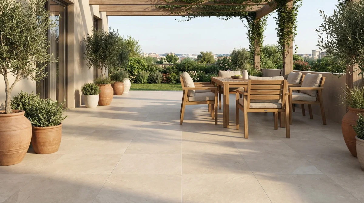 PŁYTKA TARASOWA GRESOWA 2 CM 60x60 NOVERA BEŻOWA RUSTIC MAT R11 – dekoracyjne do wnętrz – Szklane Mozaiki