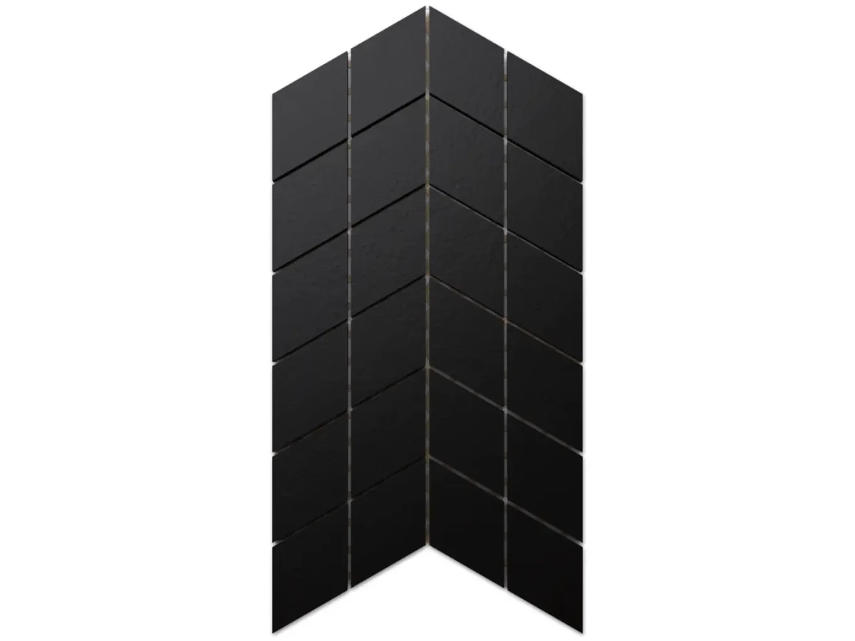 MOZAIKA GRESOWA DOUBLE CHEVRON DOBLO NERO – dekoracyjne do wnętrz – Szklane Mozaiki