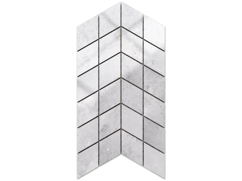 MOZAIKA GRESOWA DOUBLE CHEVRON JASNA SZARA