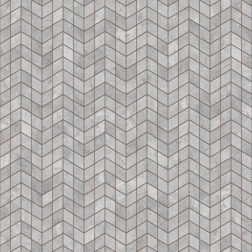 MOZAIKA GRESOWA DOUBLE CHEVRON JASNA SZARA – dekoracyjne do wnętrz – Szklane Mozaiki