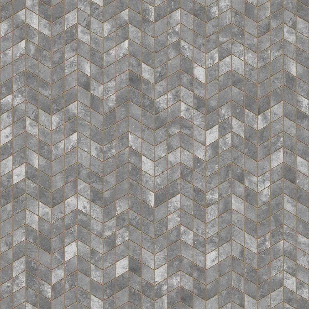 MOZAIKA GRESOWA DOUBLE CHEVRON CIEMNA SZARA – dekoracyjne do wnętrz – Szklane Mozaiki