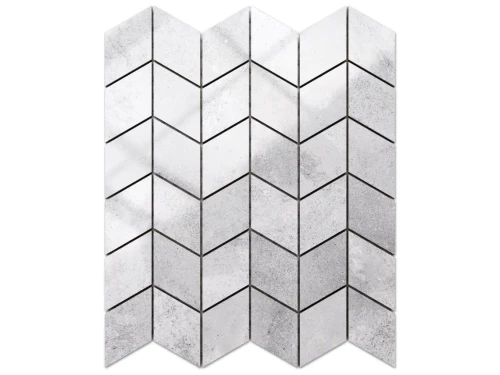 MOZAIKA GRESOWA CHEVRON ROMB JASNA SZARA