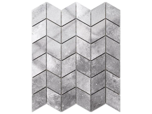 MOZAIKA GRESOWA CHEVRON ROMB CIEMNA SZARA