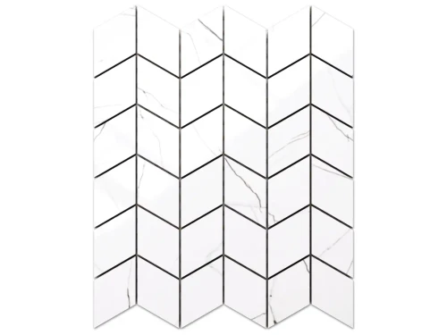 MOZAIKA GRESOWA CHEVRON ROMB CARRARA CALACATA