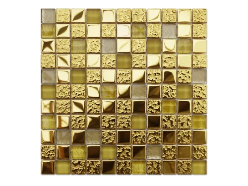 MOZAIKA SZKLANA ZŁOTA GOLD DUBAJ 30x30cm 6mm 