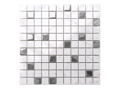 MOZAIKA SZKLANA MARMUR SILVER MARBLE 30x30cm 8mm