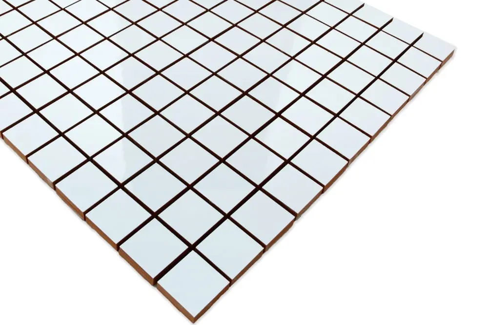 MOZAIKA CERAMICZNA BIAŁA SUPER  WHITE POŁYSK KOSTKA 2.5 30x30cm – dekoracyjne do wnętrz – Szklane Mozaiki