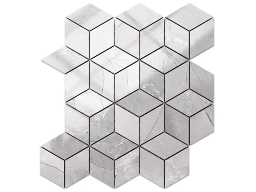 MOZAIKA GRESOWA DIAMOND ROMB LEZA GREY