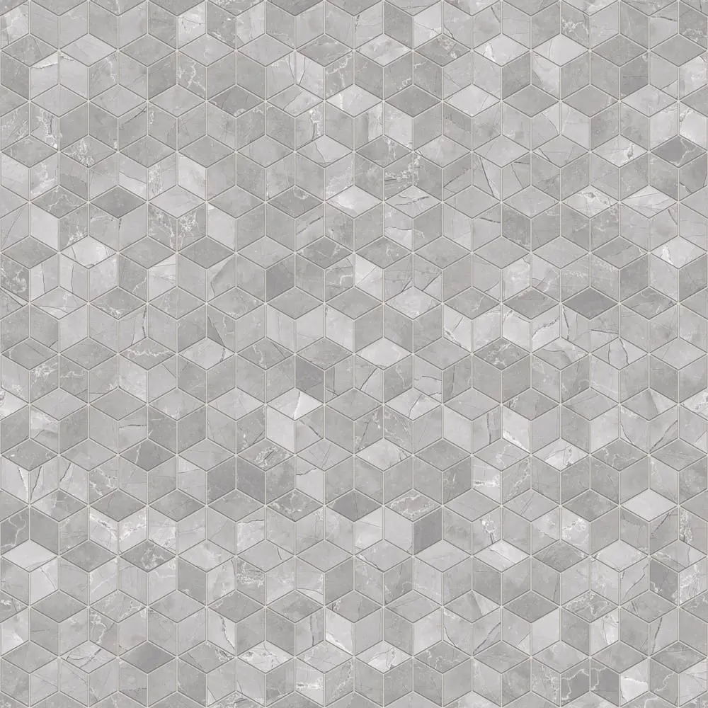MOZAIKA GRESOWA DIAMOND ROMB LEZA GREY – dekoracyjne do wnętrz – Szklane Mozaiki