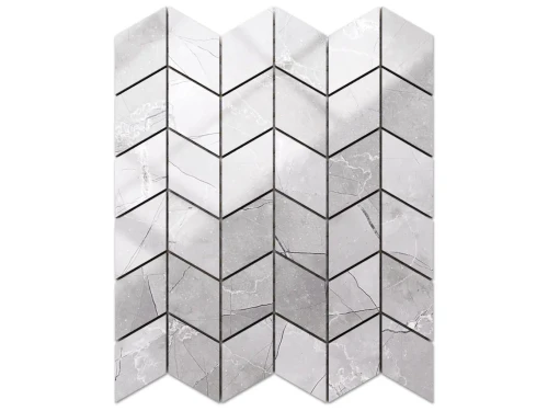 MOZAIKA GRESOWA CHEVRON ROMB LEZA GREY