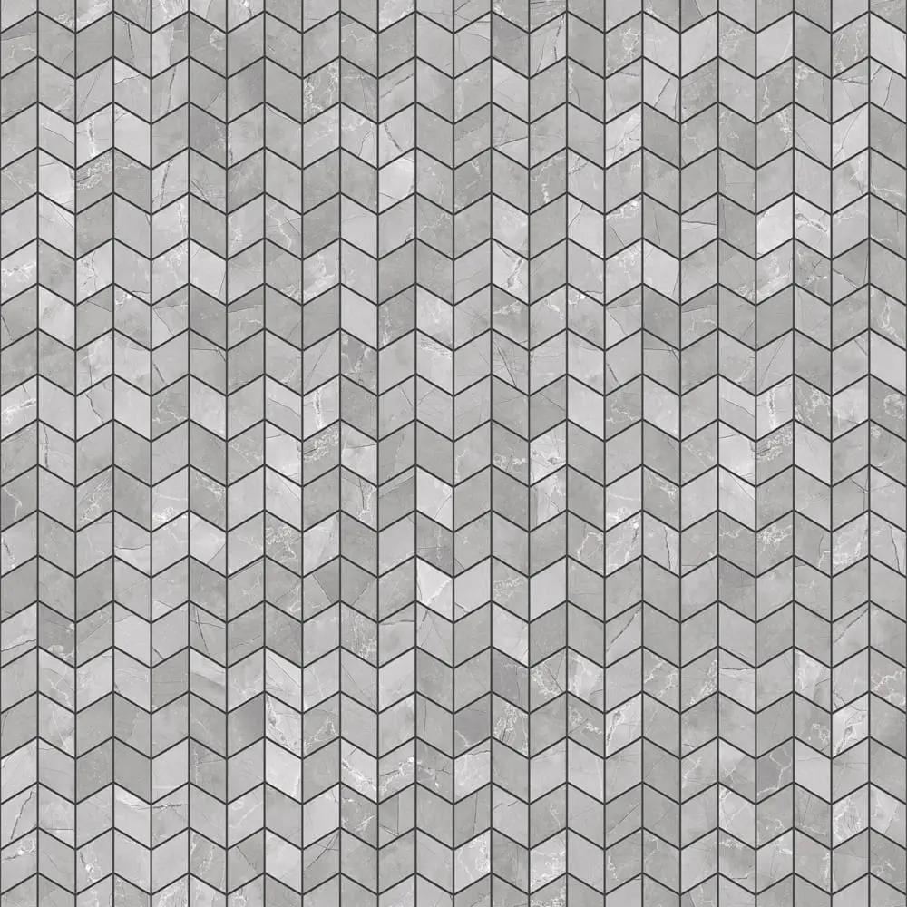 MOZAIKA GRESOWA CHEVRON ROMB LEZA GREY – dekoracyjne do wnętrz – Szklane Mozaiki