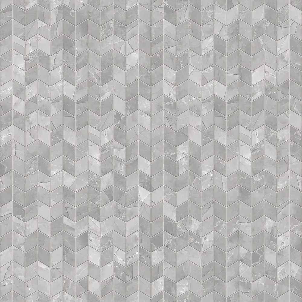MOZAIKA GRESOWA CHEVRON ROMB LEZA GREY – dekoracyjne do wnętrz – Szklane Mozaiki