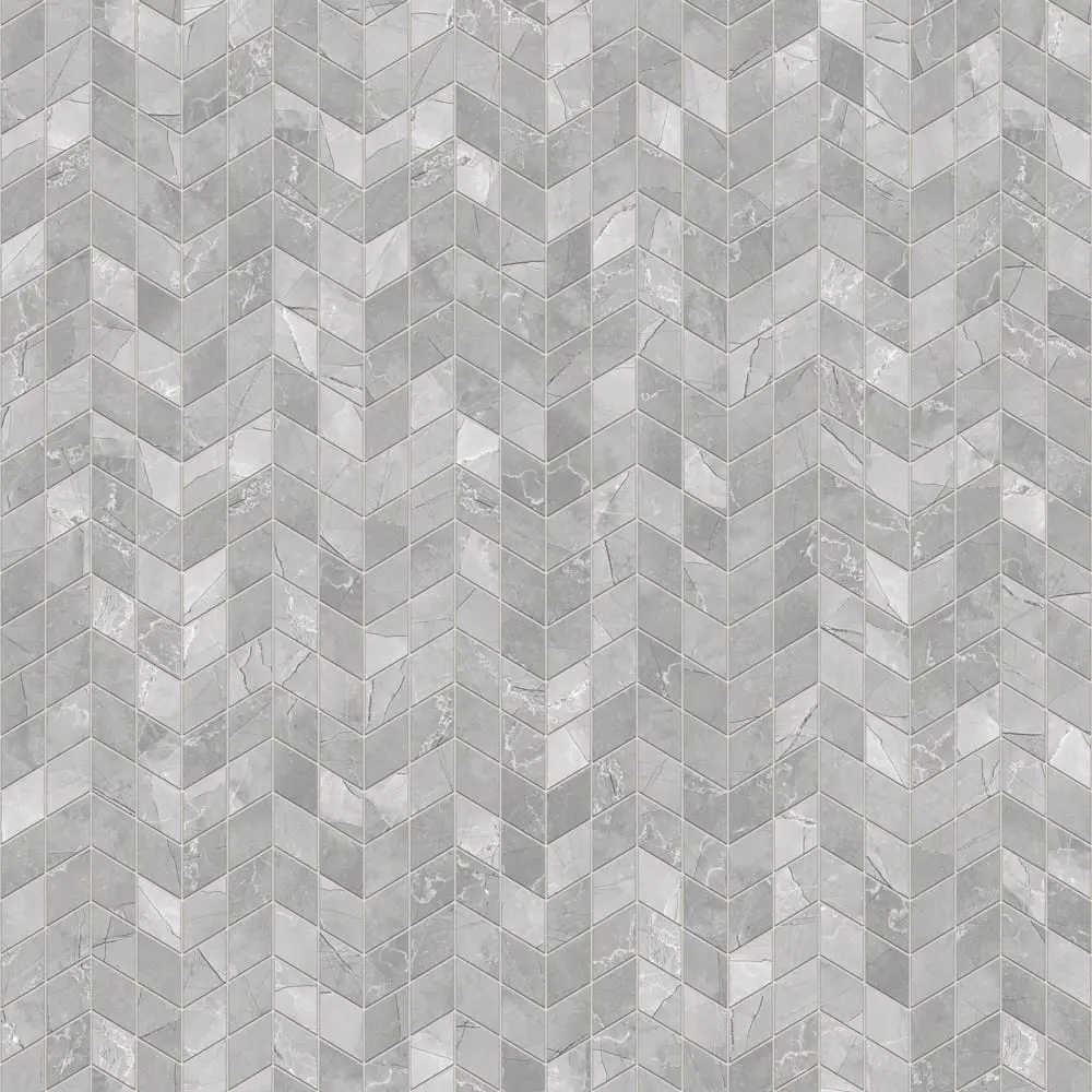 MOZAIKA GRESOWA DOUBLE CHEVRON LEZA GREY – dekoracyjne do wnętrz – Szklane Mozaiki