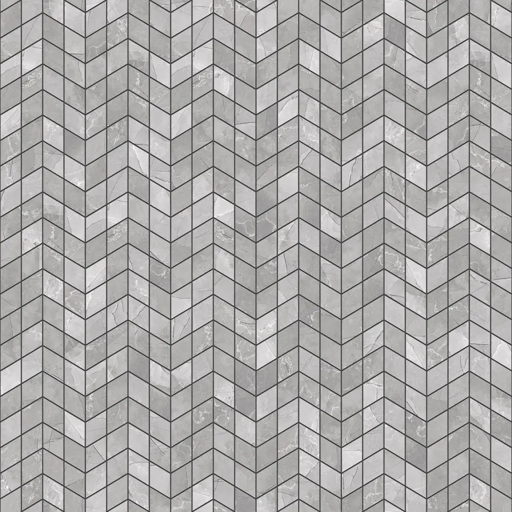 MOZAIKA GRESOWA DOUBLE CHEVRON LEZA GREY – dekoracyjne do wnętrz – Szklane Mozaiki