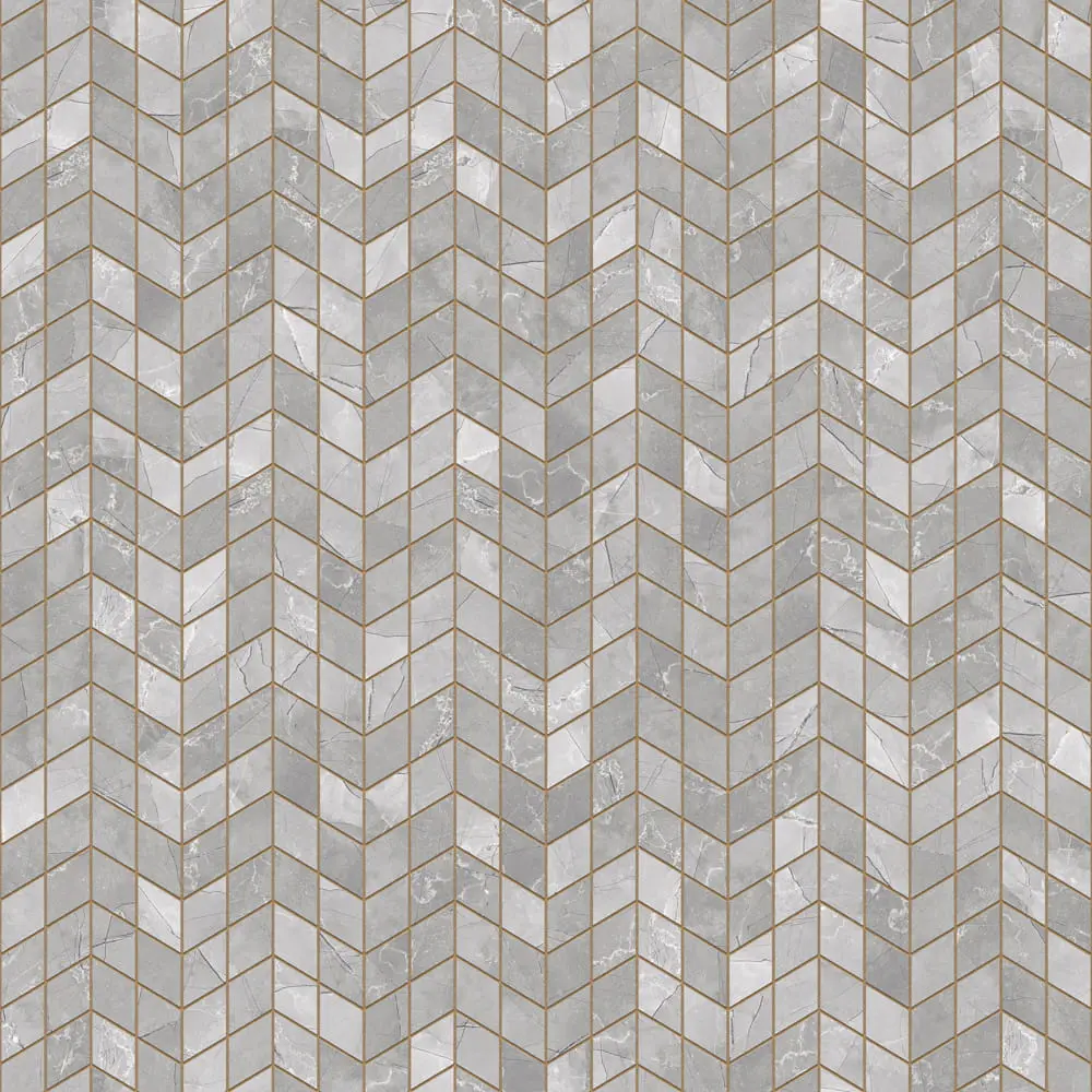 MOZAIKA GRESOWA DOUBLE CHEVRON LEZA GREY – dekoracyjne do wnętrz – Szklane Mozaiki