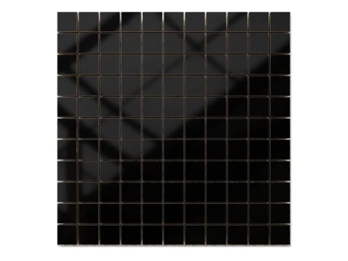 MOZAIKA CERAMICZNA SUPER BLACK CZARNA połysk kostka 2.5 30X30cm