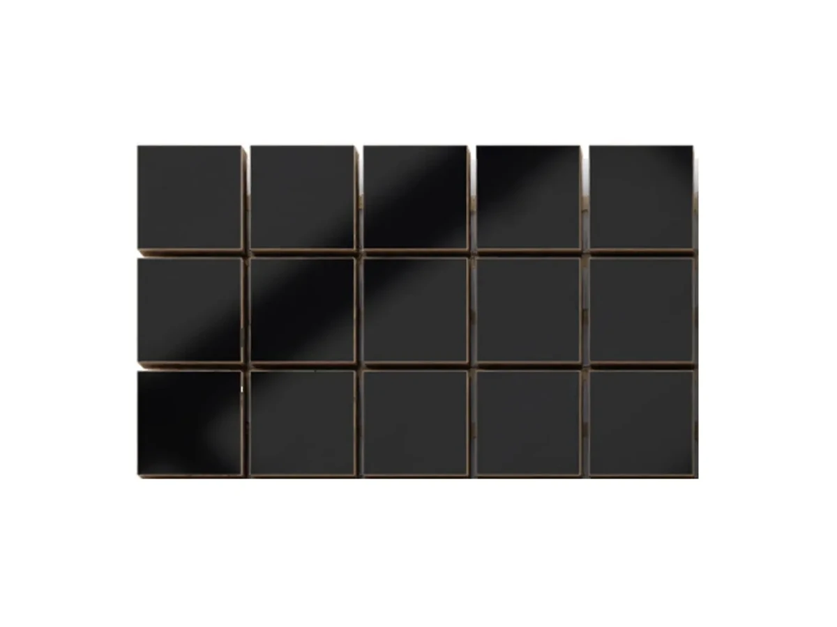 MOZAIKA CERAMICZNA SUPER BLACK CZARNA połysk kostka 2.5 30X30cm – dekoracyjne do wnętrz – Szklane Mozaiki