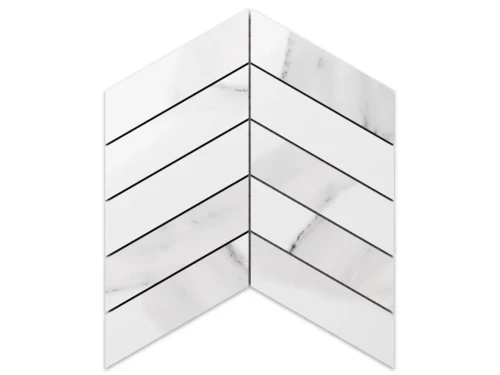 MOZAIKA GRESOWA CHEVRON JODEŁKA CARRARA WHITE