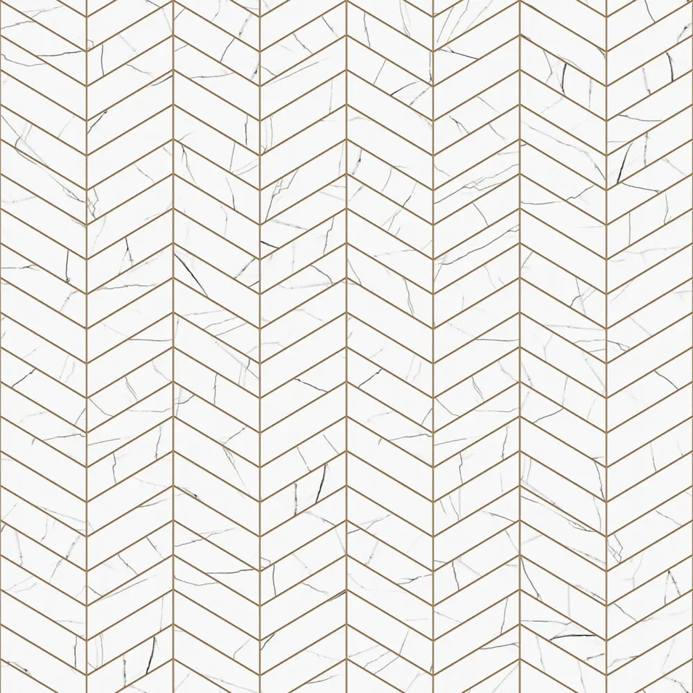 MOZAIKA GRESOWA CHEVRON JODEŁKA CARRARA WHITE – dekoracyjne do wnętrz – Szklane Mozaiki