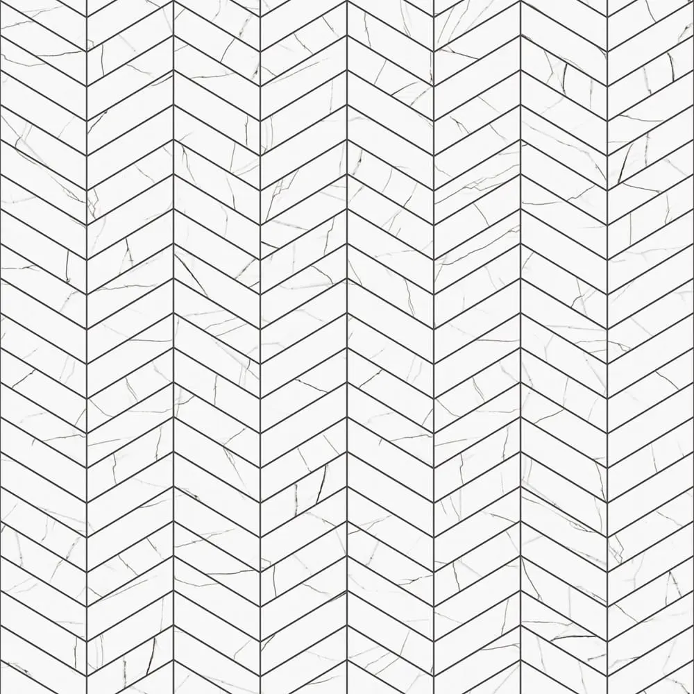 MOZAIKA GRESOWA CHEVRON JODEŁKA CARRARA WHITE – dekoracyjne do wnętrz – Szklane Mozaiki