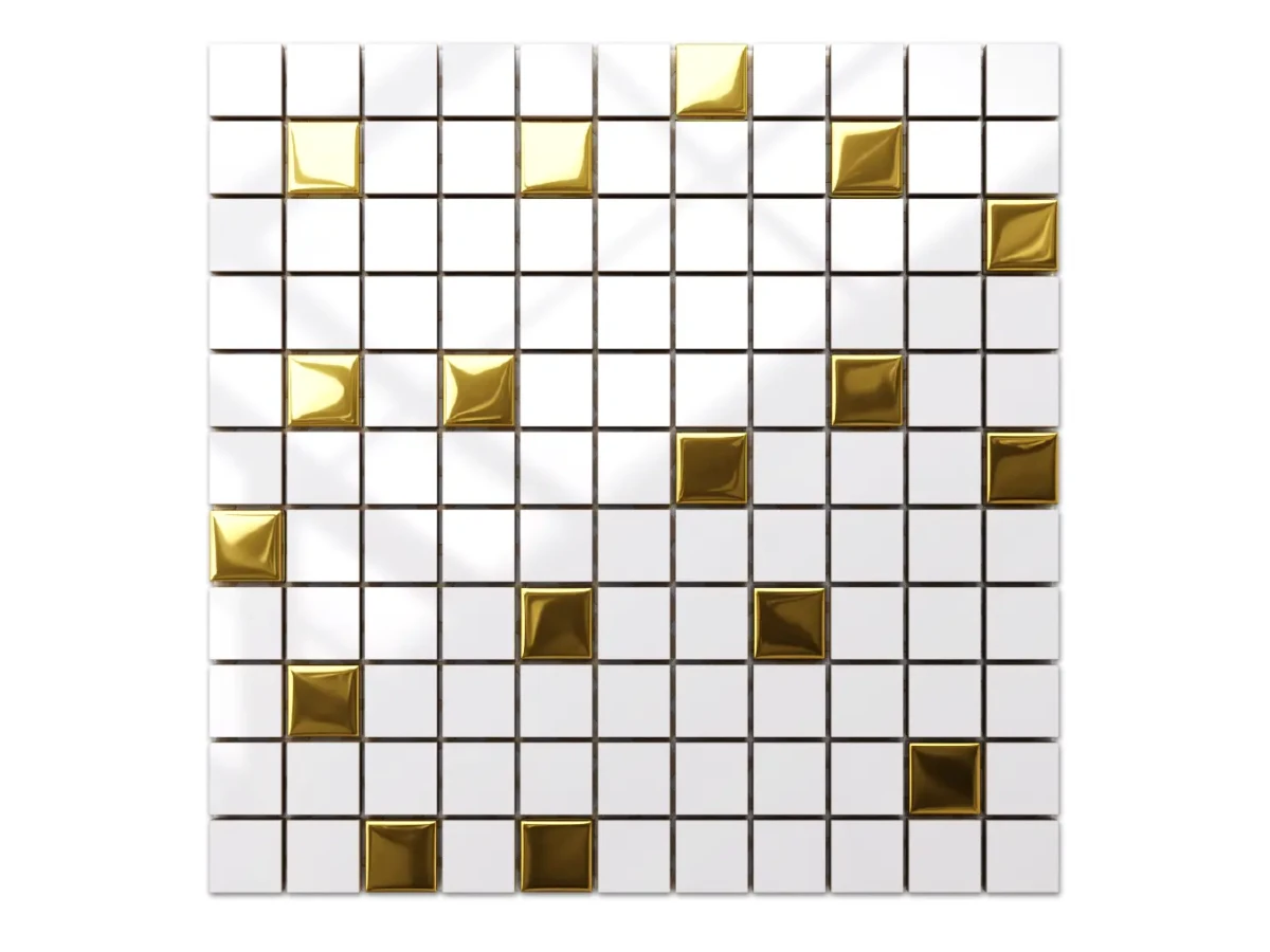 mozaika ceramiczna szklana Gold metalizowana 9mm 30x30cm - sklep Szklane Mozaiki