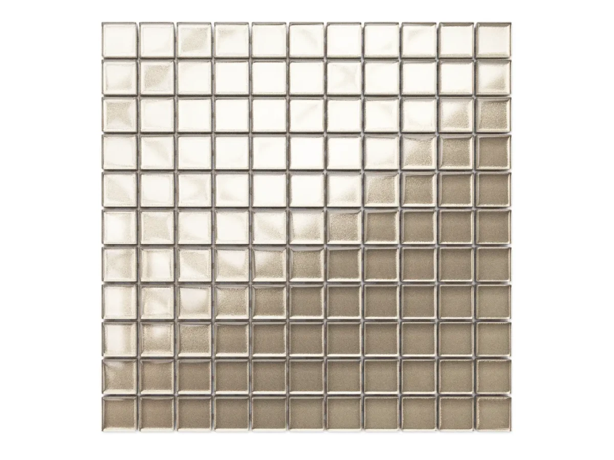 MOZAIKA SZKLANA BEŻ METALIC 30x30cm 8mm – dekoracyjne do wnętrz – Szklane Mozaiki