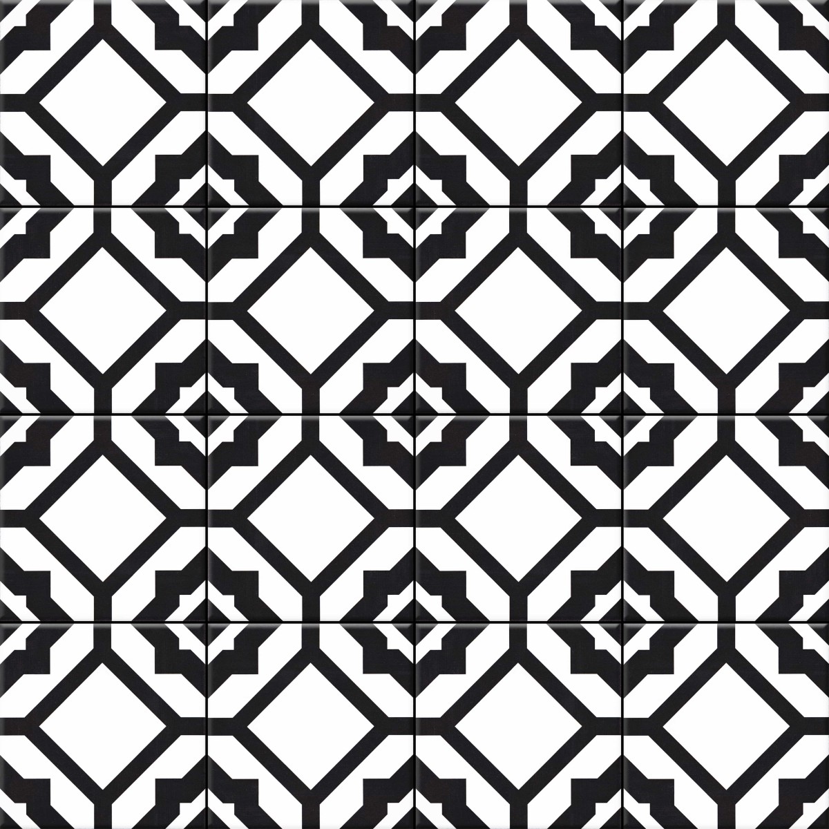 Płytka Gresowa Heritage Rhombus Noir 20x20 cm gat.I – dekoracyjne do wnętrz – Szklane Mozaiki