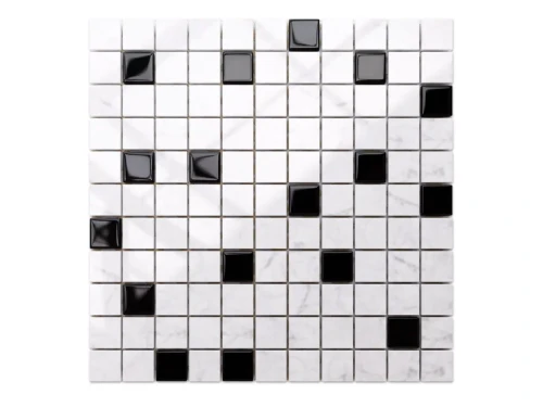 MOZAIKA SZKLANA MARMUR BLACK MARBLE CZARNA  30x30cm 8mm