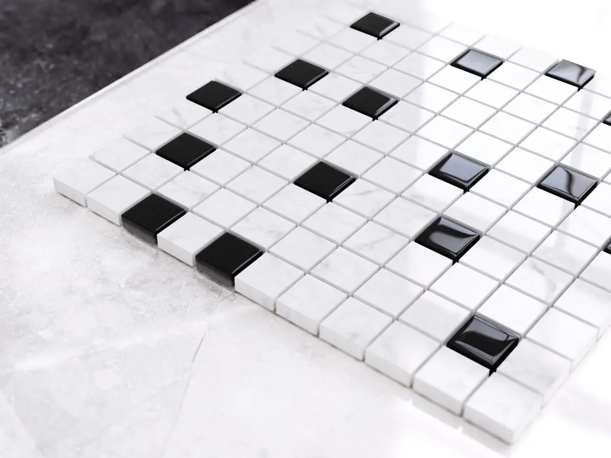 MOZAIKA SZKLANA MARMUR BLACK MARBLE CZARNA  30x30cm 8mm – dekoracyjne do wnętrz – Szklane Mozaiki