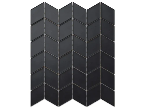 MOZAIKA SZKLANA CHEVRON ROMB CZARNY SOFT BLACK 