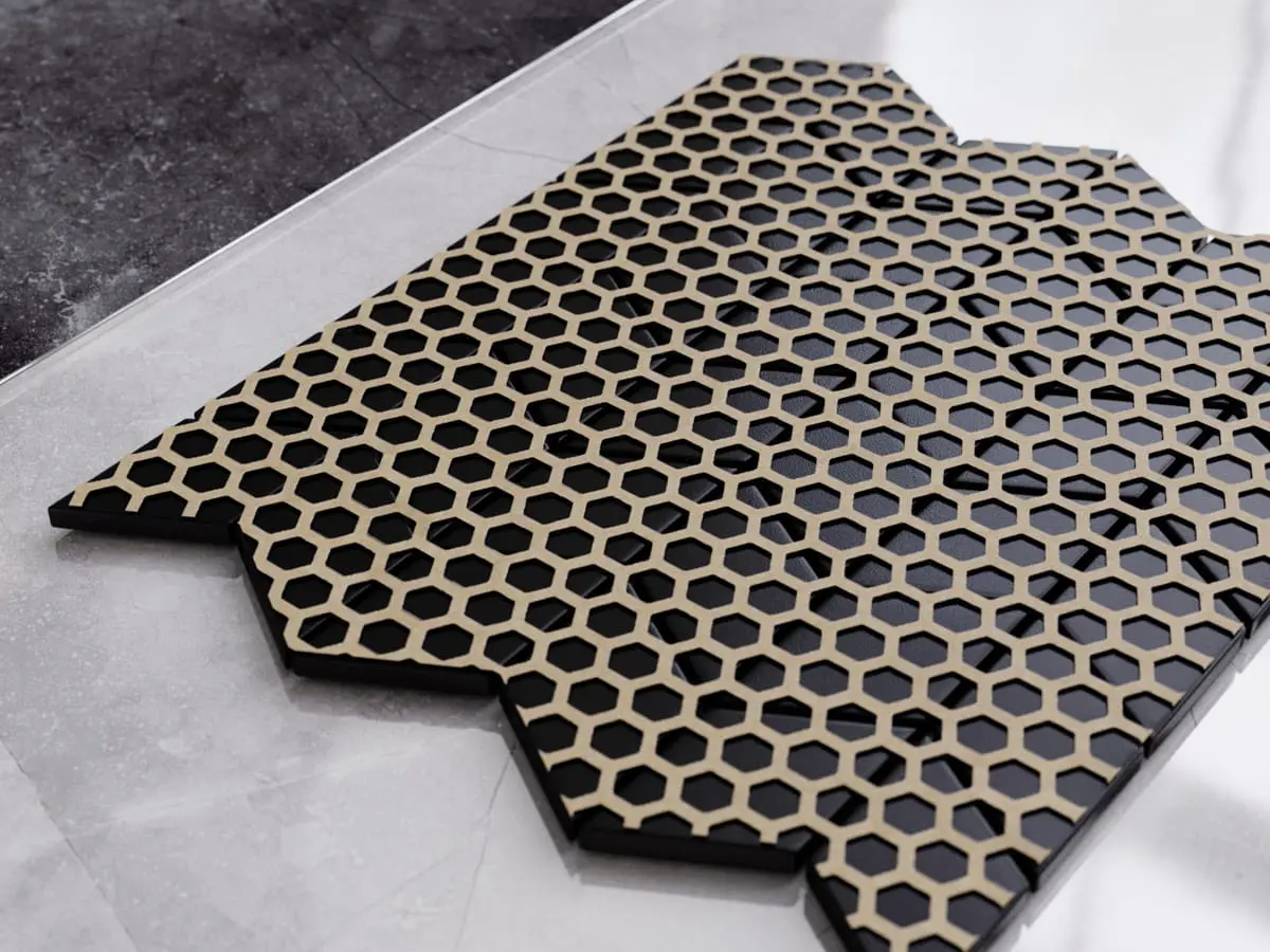 MOZAIKA SZKLANA CHEVRON ROMB CZARNY SOFT BLACK  – dekoracyjne do wnętrz – Szklane Mozaiki