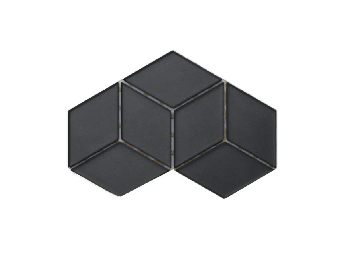 MOZAIKA SZKLANA CHEVRON ROMB CZARNY SOFT BLACK  – dekoracyjne do wnętrz – Szklane Mozaiki