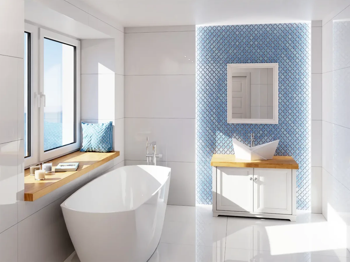 Mozaika ceramiczna Arabeska Mała Blue niebieska - szklanemozaiki.pl