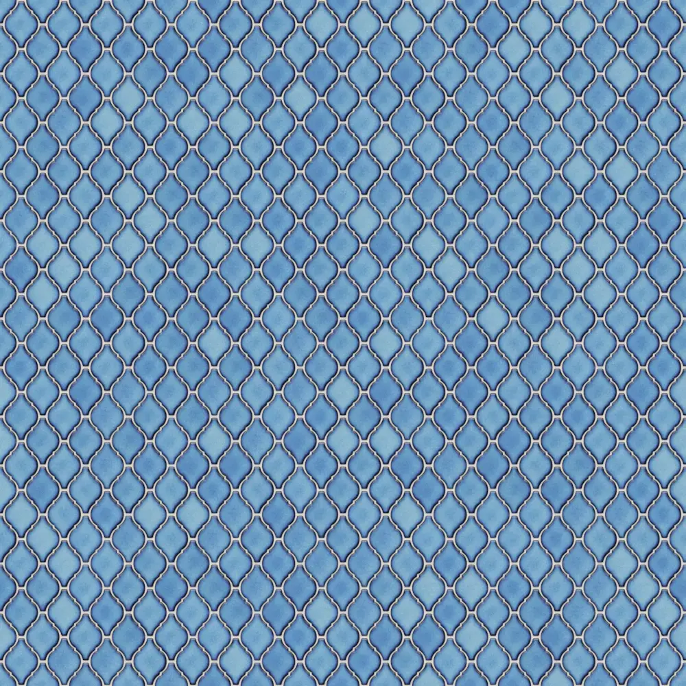 Mozaika ceramiczna Arabeska Mała Blue niebieska - szklanemozaiki.pl